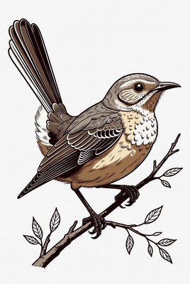 Gray bird perched on branch