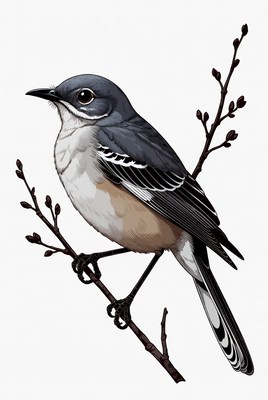 Gray Mockingbird perched on branch