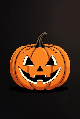 Jack-o'-lantern on black background