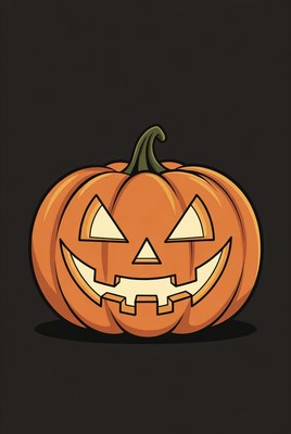 Jack-o'-lantern on black background