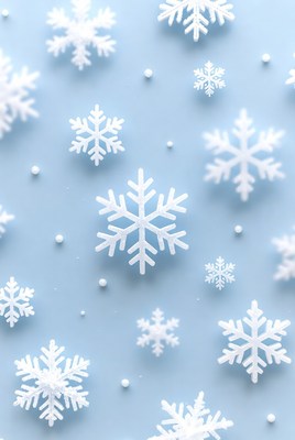 Snowflakes on Blue Background