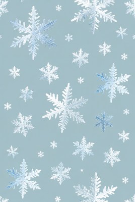 Snowflakes on Light Blue Background