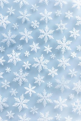 Snowflakes on Blue Background