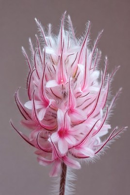 Pink fluffy thistle flower