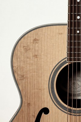Closeup of Acoustic Bass Guitar