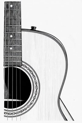 Acoustic Guitar Closeup Illustration