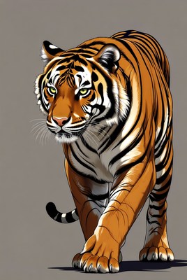 Walking tiger illustration