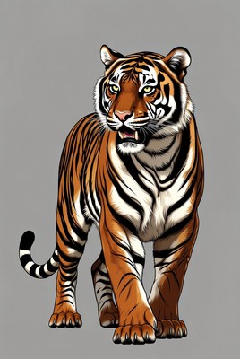 Roaring tiger illustration