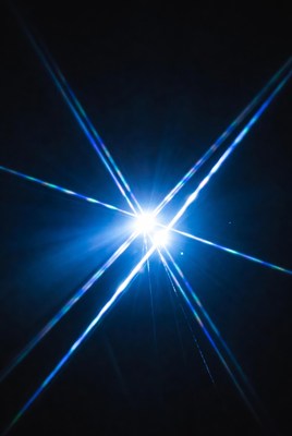 Bright Blue Starburst Light Flare