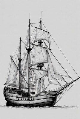 Sailing Ship Illustration