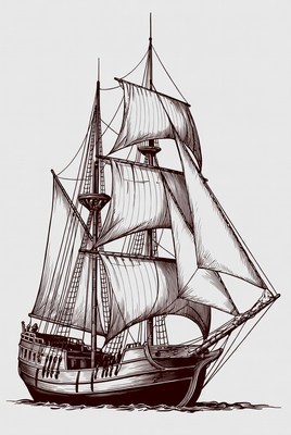 Sailing Ship Illustration