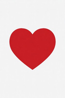 Red heart on white background