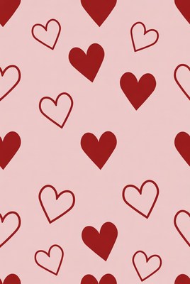 Pink Heart Pattern Background