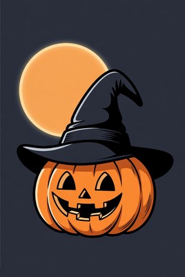 Witch Hat on Jack-o-Lantern