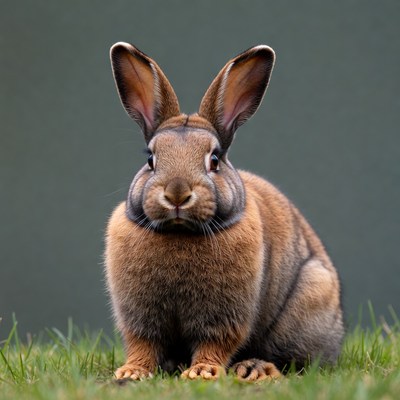 Brown bunny sitting on grass