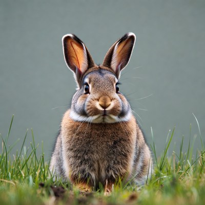 Cute bunny sitting in grass