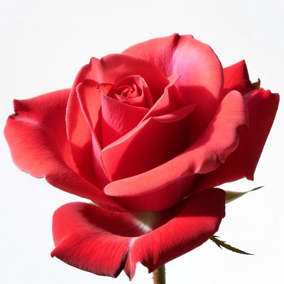 Red Rose on White Background
