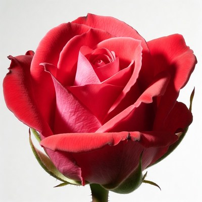 Red Rose on White Background