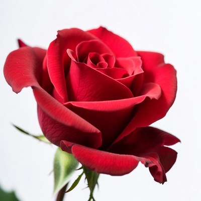 Red Rose on White Background