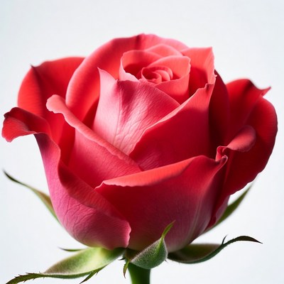 Pink Rose on White Background