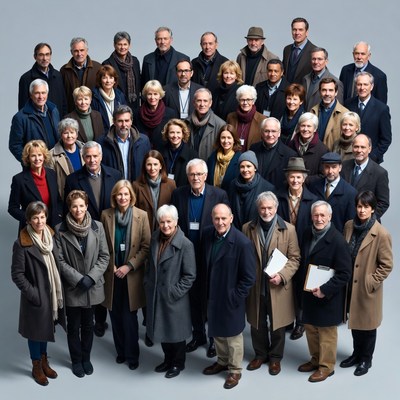 Group of senior professionals standing together