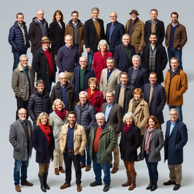 Group of men and women standing together