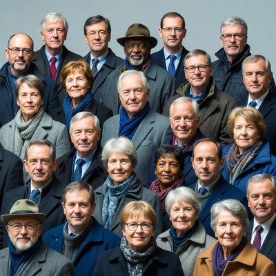 Group of diverse senior professionals