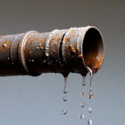 Rusty Pipe Dripping Water