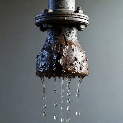 Rusty Faucet Dripping Water