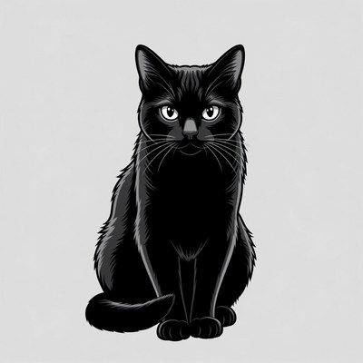 Black cat illustration