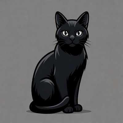 Black cat illustration