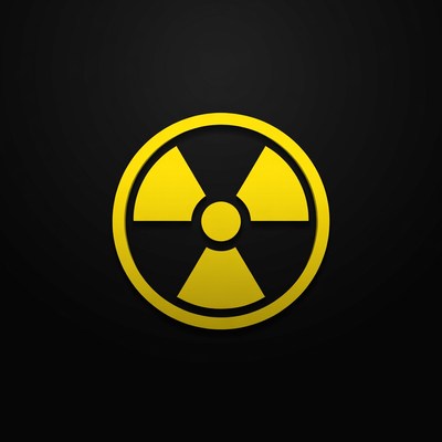 Yellow Radiation Symbol on Black