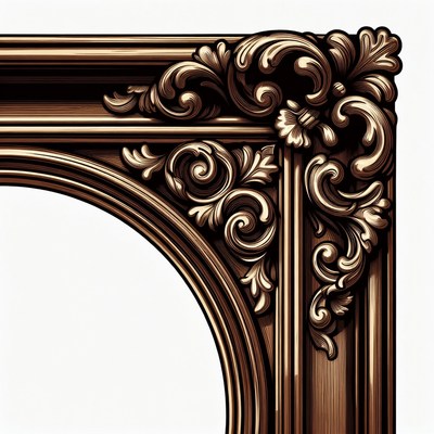 Ornate Golden Picture Frame Border