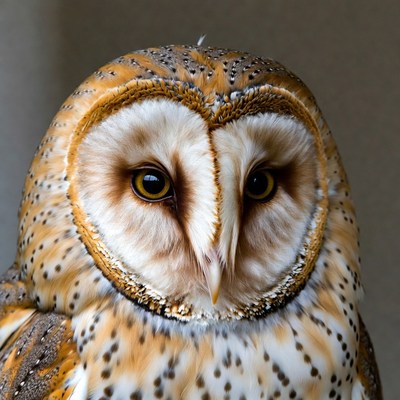 Close-up of barn owl face