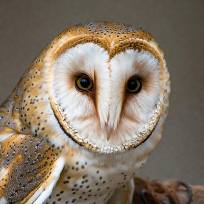 Barn Owl Close-Up Portrait