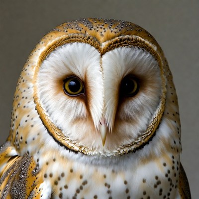 Close-up barn owl portrait