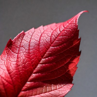 Red Autumn Leaf Closeup