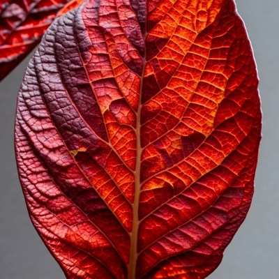 Red Autumn Leaf Closeup