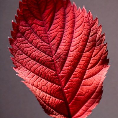 Red serrated leaf