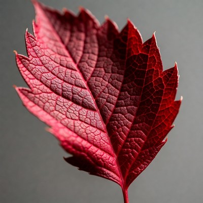 Red autumn leaf closeup