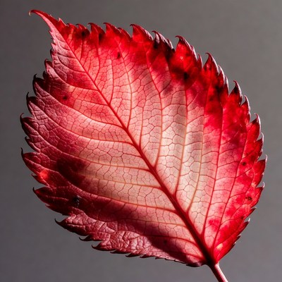 Red serrated autumn leaf