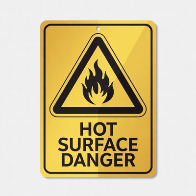 Hot Surface Danger Warning Sign