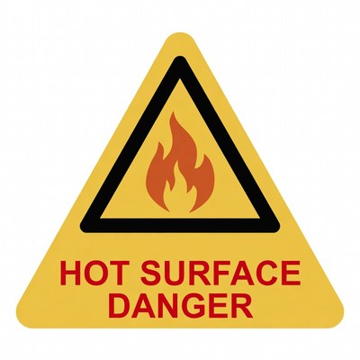 Hot Surface Danger Warning Sign