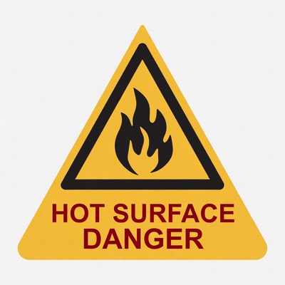 Hot Surface Danger Warning Sign