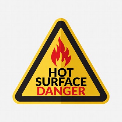 Hot Surface Danger Warning Sign