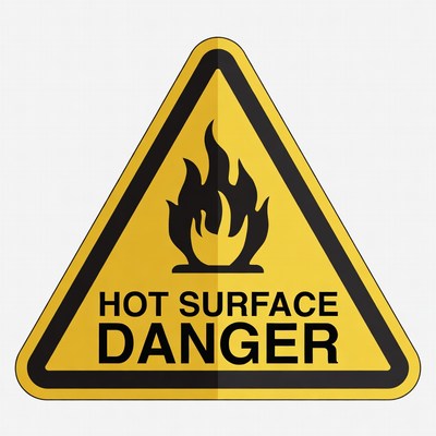 Hot Surface Danger Warning Sign