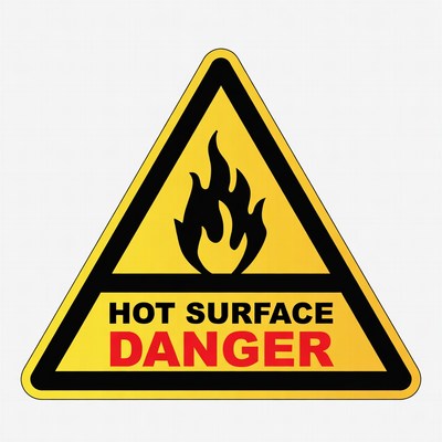 Hot Surface Danger Warning Sign