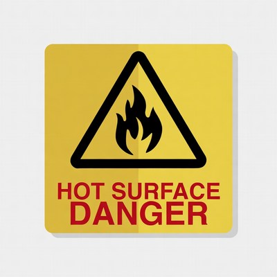 Hot Surface Danger Warning Sign