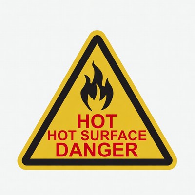 Hot Surface Danger Warning Sign