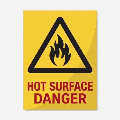 Hot Surface Danger Warning Sign